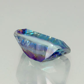 Quartzo místico multicolorido natural 10,19ct, corte esmeralda, VVS-VS
