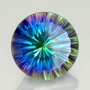 Quartzo Místico Top Rainbow Natural 18.92ct, Corte Redondo, VVS