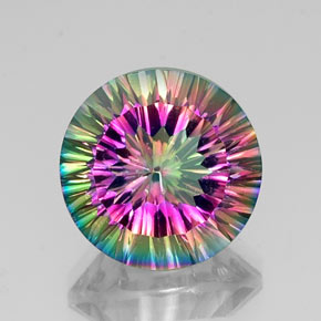 Quartzo místico multicolorido natural 11,14ct, corte redondo, VVS-VS