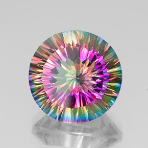 Quartzo místico multicolorido natural 11,14ct, corte redondo, VVS-VS