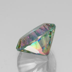 Quartzo místico multicolorido natural 11,14ct, corte redondo, VVS-VS