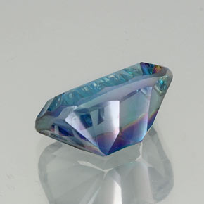 Quartzo místico multicolorido natural 11,51ct, corte esmeralda, VVS