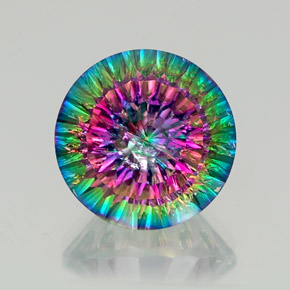 Quartzo místico multicolorido natural 12,15ct, corte redondo, SI