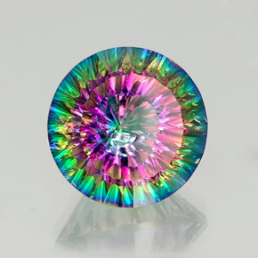 Quartzo místico multicolorido natural 12,15ct, corte redondo, SI