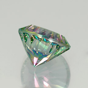 Quartzo místico multicolorido natural 12,15ct, corte redondo, SI