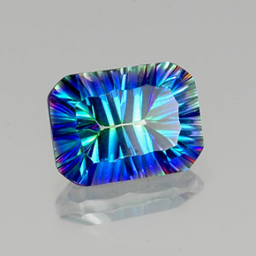 Quartzo Místico Top Rainbow Natural 10.36ct, Corte Esmeralda, VVS-VS