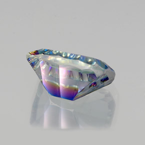 Quartzo místico multicolorido natural 10,64ct, corte esmeralda, VVS