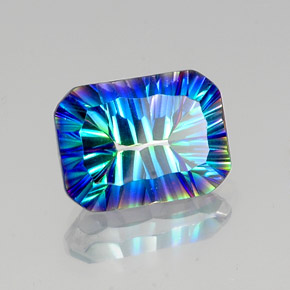 Quartzo Místico Top Rainbow Natural 11.02ct, Corte Esmeralda, VVS