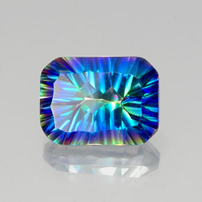 Quartzo Místico Top Rainbow Natural 10.62ct, Corte Esmeralda, VVS-VS