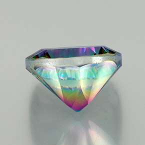 Quartzo místico multicolorido natural 15,67ct, almofada cortada, VVS