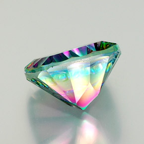 Quartzo místico multicolorido natural 14,82ct, almofada cortada, VVS