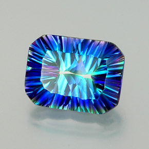 Quartzo Místico Top Rainbow Natural 10.98ct, Corte Esmeralda, VVS