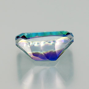 Quartzo místico multicolorido natural 10,42ct, corte esmeralda, VS
