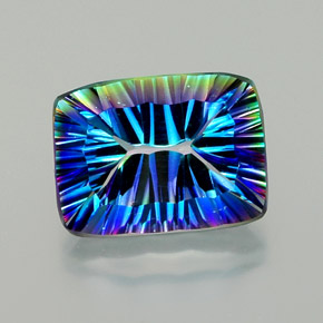 Quartzo místico multicolorido natural 10,34ct, baguete, VVS-VS