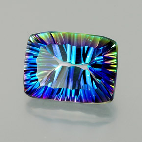Quartzo místico multicolorido natural 10,34ct, baguete, VVS-VS