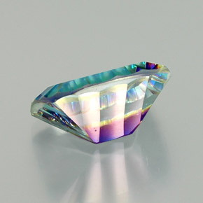 Quartzo místico multicolorido natural 10,34ct, baguete, VVS-VS