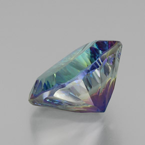 Quartzo místico multicolorido natural 21,55ct, almofada cortada, VVS-VS
