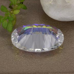 Quartzo místico multicolorido natural 4,35ct, corte oval, VVS-VS