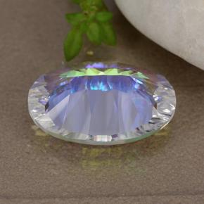 Quartzo místico multicolorido natural 4,64ct, corte oval, VVS-VS