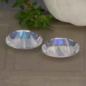 Pedras preciosas de quartzo místico multicolorido natural de 9,99 ct, corte oval, VVS-VS