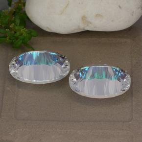 Pedras preciosas de quartzo místico multicolorido natural de 10,75 ct, corte oval, VVS-VS