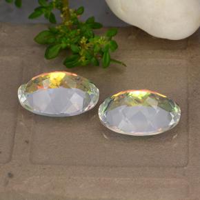 Pedras preciosas de quartzo místico multicolorido natural de 10,52 ct, corte oval, VVS-VS