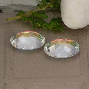 Pedras preciosas de Quartzo Místico Multicolorido natural de 9.59 ct, Corte Oval, VVS-VS