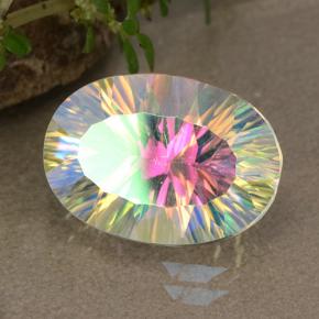 Quartzo Místico Multicolorido Natural 5.04ct, Corte Oval, VS