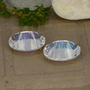 Pedras preciosas de quartzo místico multicolorido natural de 10,68 ct, corte oval, VVS-VS
