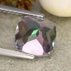 Quartzo místico multicolorido natural 2,02ct, almofada cortada, VVS-VS