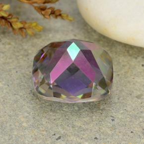 Quartzo místico multicolorido natural 2,02ct, almofada cortada, VVS-VS