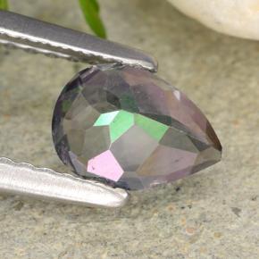 Quartzo místico multicolorido natural 0,76ct, formato de pêra, SI