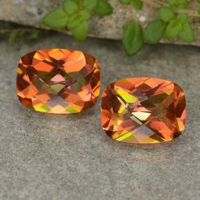 Pedras preciosas de quartzo místico multicolorido natural de 3,52 ct, almofada cortada, VVS-VS