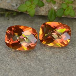Pedras preciosas de quartzo místico multicolorido natural de 3,52 ct, almofada cortada, VVS-VS
