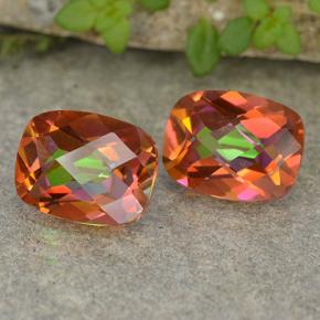 Pedras preciosas de quartzo místico multicolorido natural de 3,69 ct, almofada cortada, VS