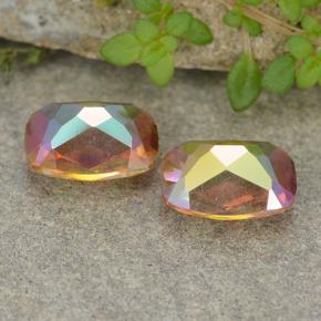 Pedras preciosas de quartzo místico multicolorido natural de 3,69 ct, almofada cortada, VS