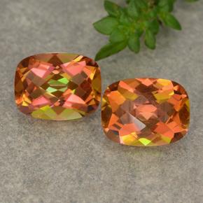 Pedras preciosas de quartzo místico multicolorido natural de 3,62 ct, almofada cortada, VVS-VS