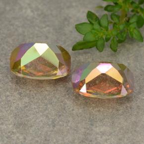 Pedras preciosas de quartzo místico multicolorido natural de 3,62 ct, almofada cortada, VVS-VS