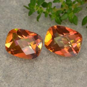 Pedras preciosas de quartzo místico multicolorido natural de 3,56 ct, almofada cortada, VVS-VS