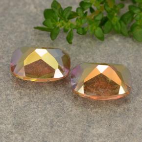 Pedras preciosas de quartzo místico multicolorido natural de 3,56 ct, almofada cortada, VVS-VS