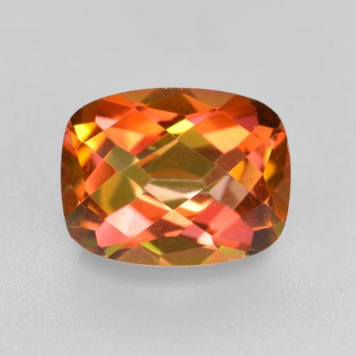 Quartzo místico multicolorido natural 1,91ct, almofada cortada, VVS-VS