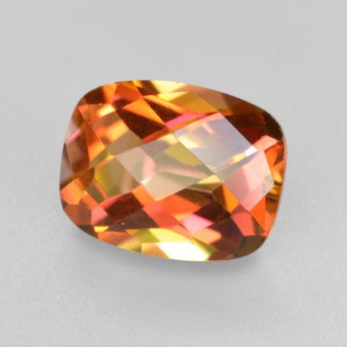 Quartzo místico multicolorido natural 1,91ct, almofada cortada, VVS-VS