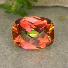 Quartzo místico multicolorido natural 1,84ct, almofada cortada, VVS-VS