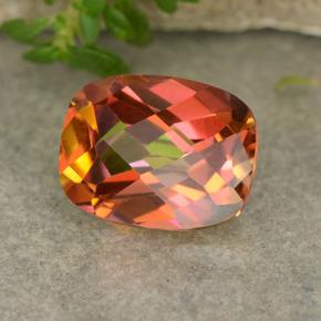 Quartzo místico multicolorido natural 1,84ct, almofada cortada, VVS-VS