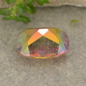 Quartzo místico multicolorido natural 1,84ct, almofada cortada, VVS-VS