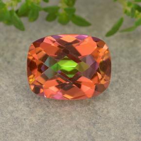 Quartzo místico multicolorido natural 1,72ct, almofada cortada, VVS-VS