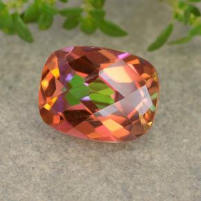 Quartzo místico multicolorido natural 1,72ct, almofada cortada, VVS-VS