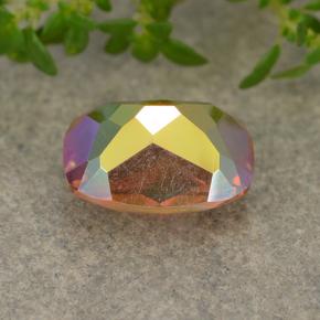 Quartzo místico multicolorido natural 1,72ct, almofada cortada, VVS-VS