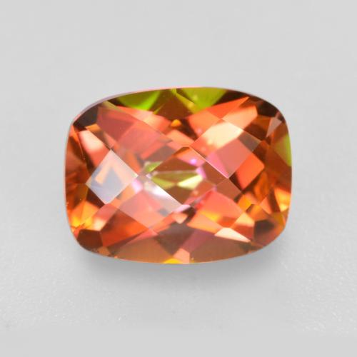 Quartzo místico multicolorido natural 1,89ct, almofada cortada, VVS-VS