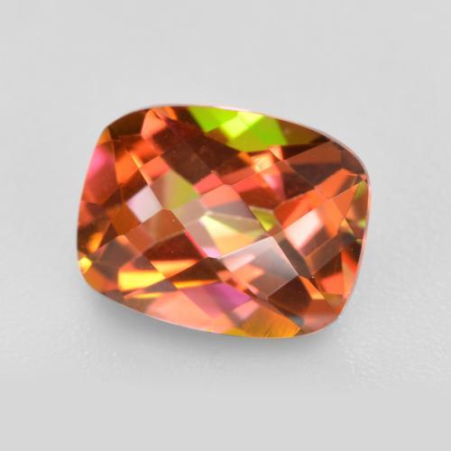 Quartzo místico multicolorido natural 1,89ct, almofada cortada, VVS-VS